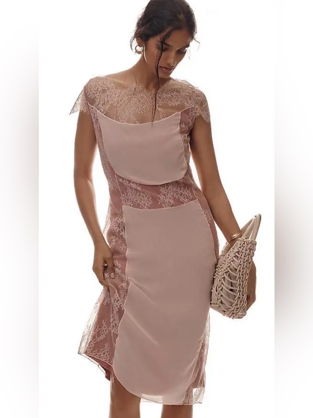NWT Maeve Short Sleeve Lace Knee Length Dress Size Small